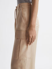 Reiss Trousers | Sian Wide Leg Combat Trousers Neutral - Women