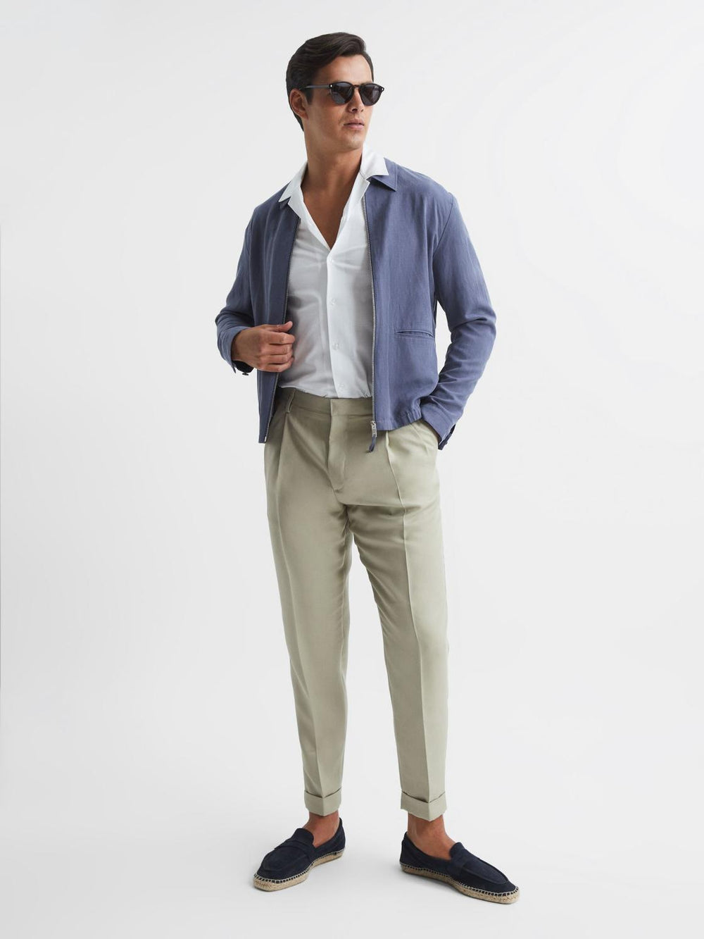 Reiss Trousers | Slate Tapered Trousers Soft Beige - Men