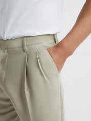 Reiss Trousers | Slate Tapered Trousers Soft Beige - Men