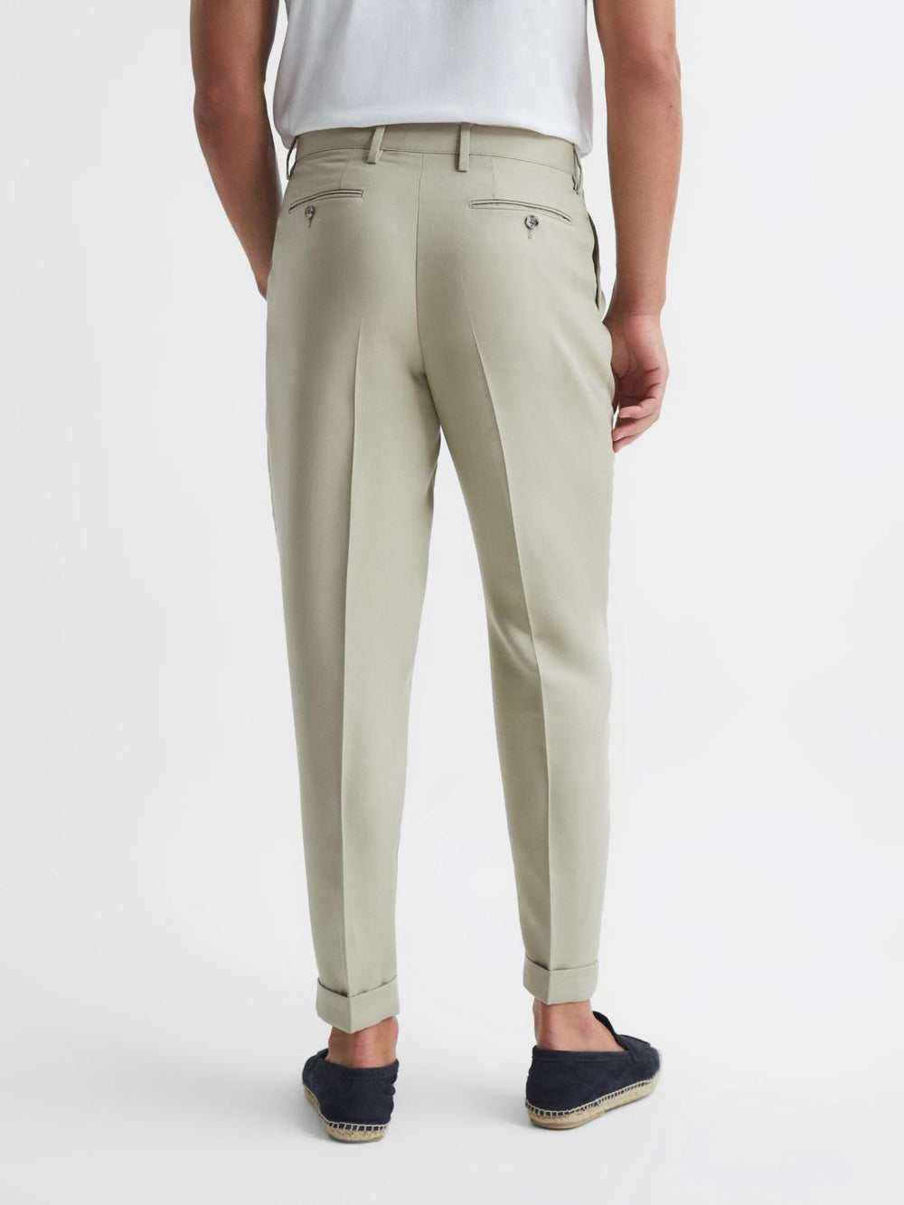 Reiss Trousers | Slate Tapered Trousers Soft Beige - Men