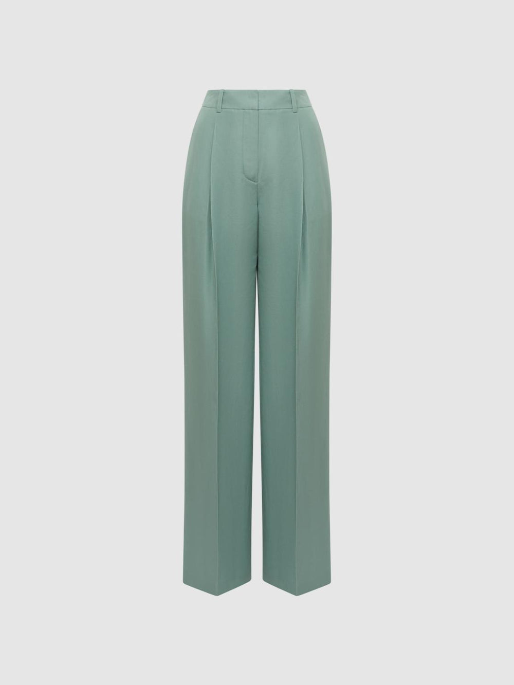 Reiss Trousers | Talia Linen Blend Wide Leg Trousers Teal - Women