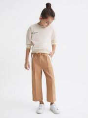 Reiss Trousers | Tegan Jersey Side Stripe Trousers Camel - Children