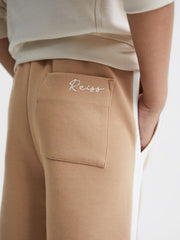 Reiss Trousers | Tegan Jersey Side Stripe Trousers Camel - Children