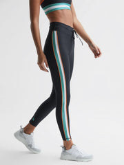 Reiss Trousers | Tempo The Upside Side Stripe Drawstring Leggings Navy - Women