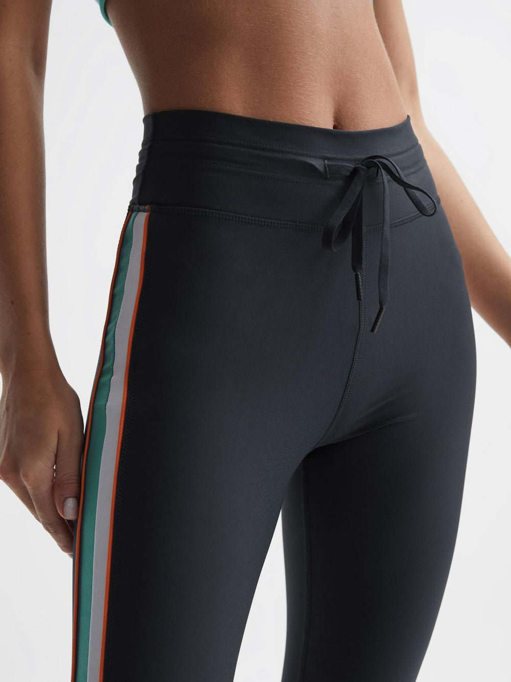 Reiss Trousers | Tempo The Upside Side Stripe Drawstring Leggings Navy - Women