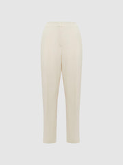 Reiss Trousers | Theo Taper Tapered Fit Side Stripe Trousers Cream - Women