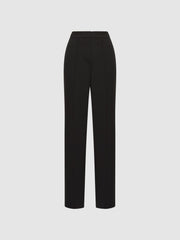 Reiss Trousers | Theo Wide Wide Leg Side Stripe Trousers Black - Women