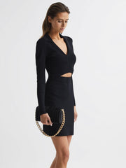 Reiss Bags | Camille Satin Pleated Clutch Bag Black - Women