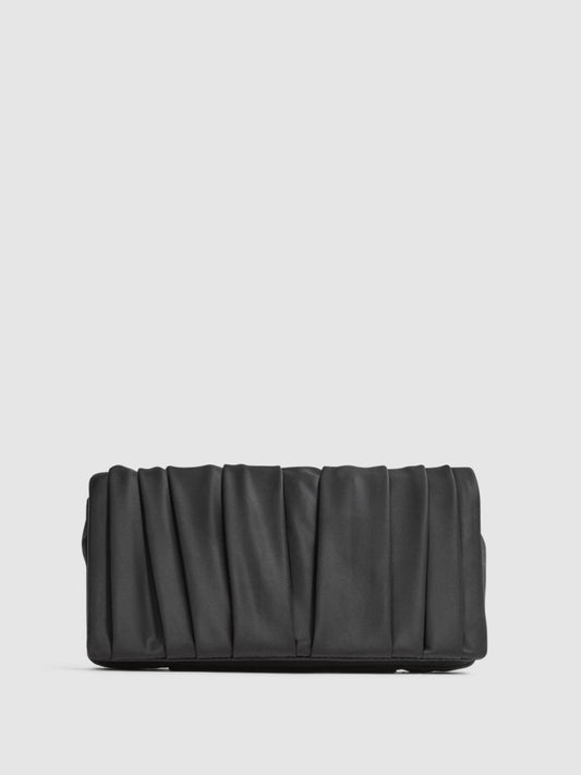 Reiss Bags | Camille Satin Pleated Clutch Bag Black - Women
