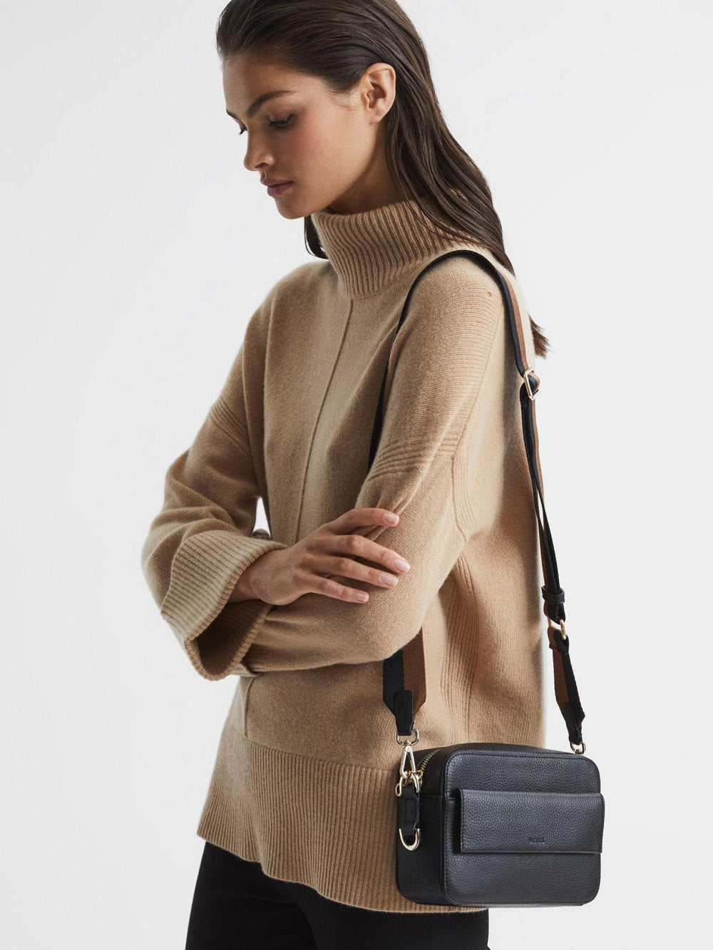 Reiss Bags | Cleo Leather Crossbody Camera Bag Black - Women