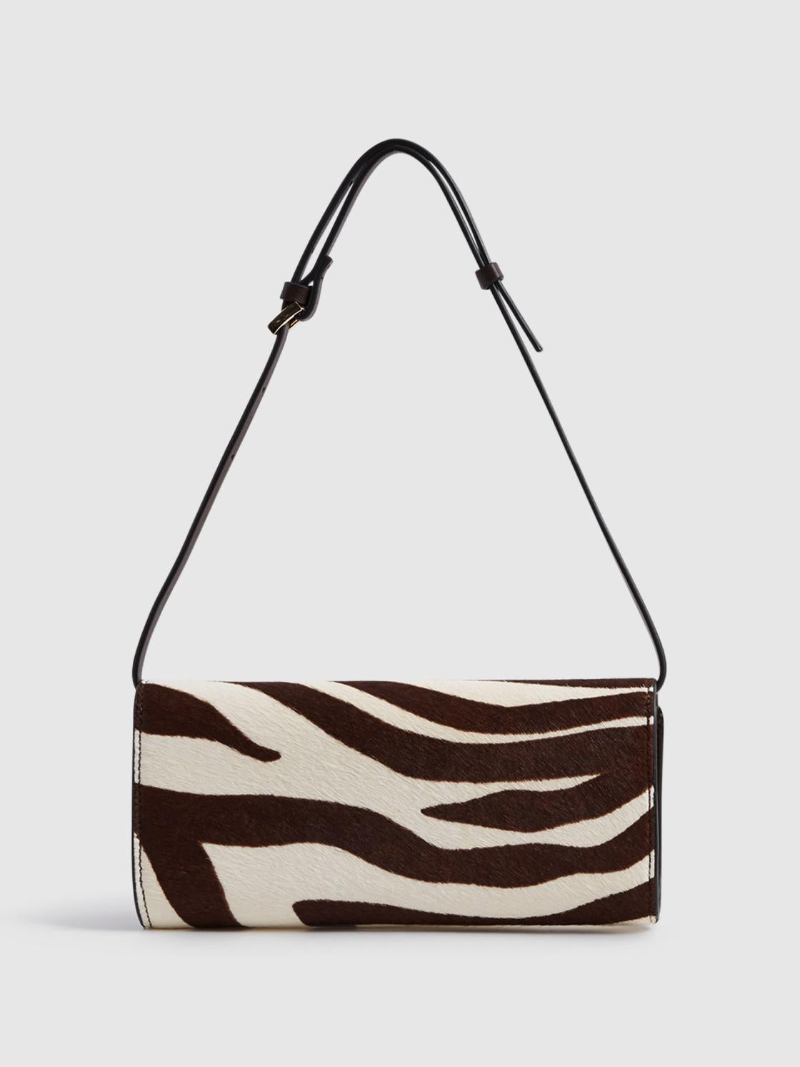Reiss Bags | Dakota Zebra Calf Hair Baguette Bag Mocha - Women