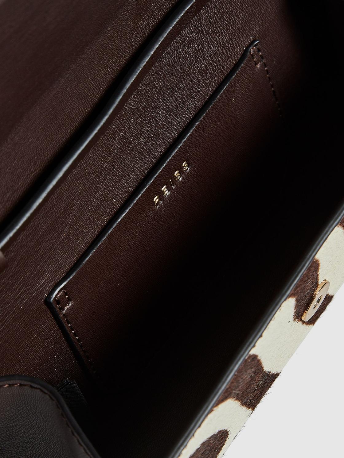 Reiss Bags | Dakota Zebra Calf Hair Baguette Bag Mocha - Women