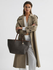 Reiss Bags | Dani Bloom Logo Tote Bag Chocolate/tan - Women