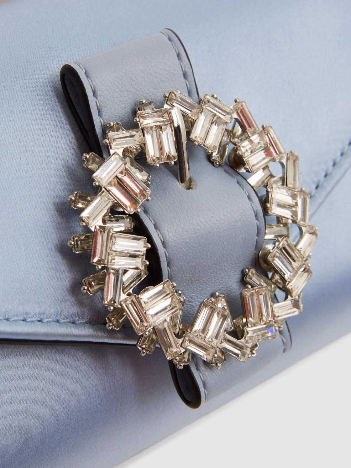 Reiss Bags | Delphine Diamanté Buckle Satin Clutch Off White - Women