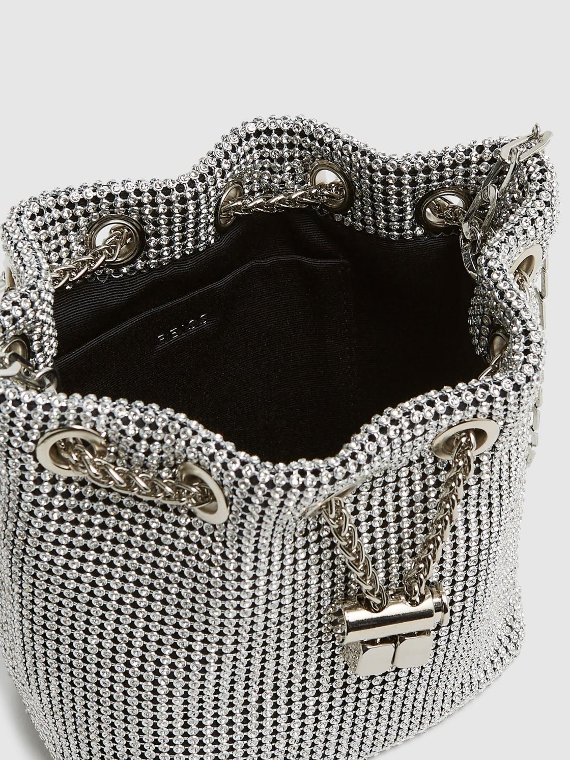 Reiss Bags | Demi Crystal Mini Bucket Bag Silver - Women