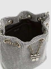 Reiss Bags | Demi Crystal Mini Bucket Bag Silver - Women