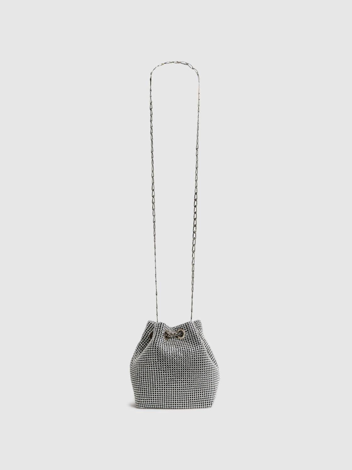 Reiss Bags | Demi Crystal Mini Bucket Bag Silver - Women
