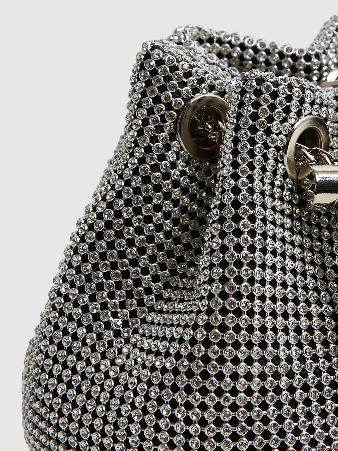 Reiss Bags | Demi Crystal Mini Bucket Bag Silver - Women