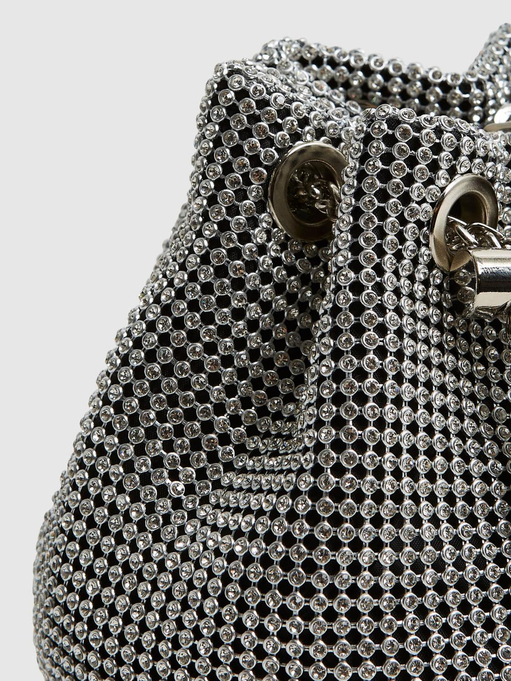 Reiss Bags | Demi Crystal Mini Bucket Bag Silver - Women