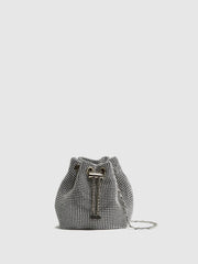 Reiss Bags | Demi Crystal Mini Bucket Bag Silver - Women