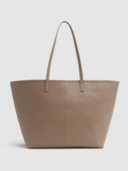 Reiss Bags | Dena Leather Tote Bag Taupe - Women