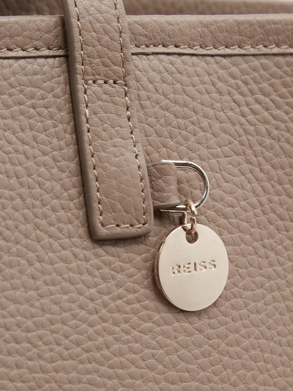 Reiss Bags | Dena Leather Tote Bag Taupe - Women
