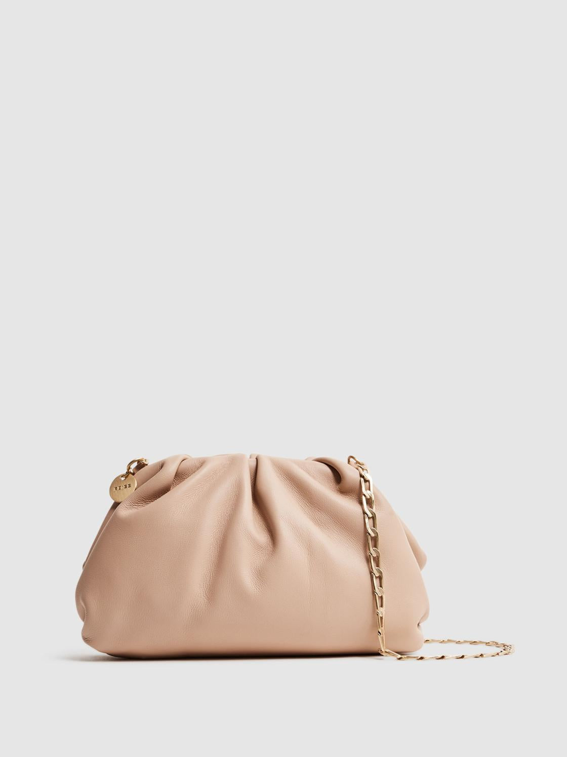 Reiss Bags | Elsa Nappa Leather Clutch Bag Blush - Women