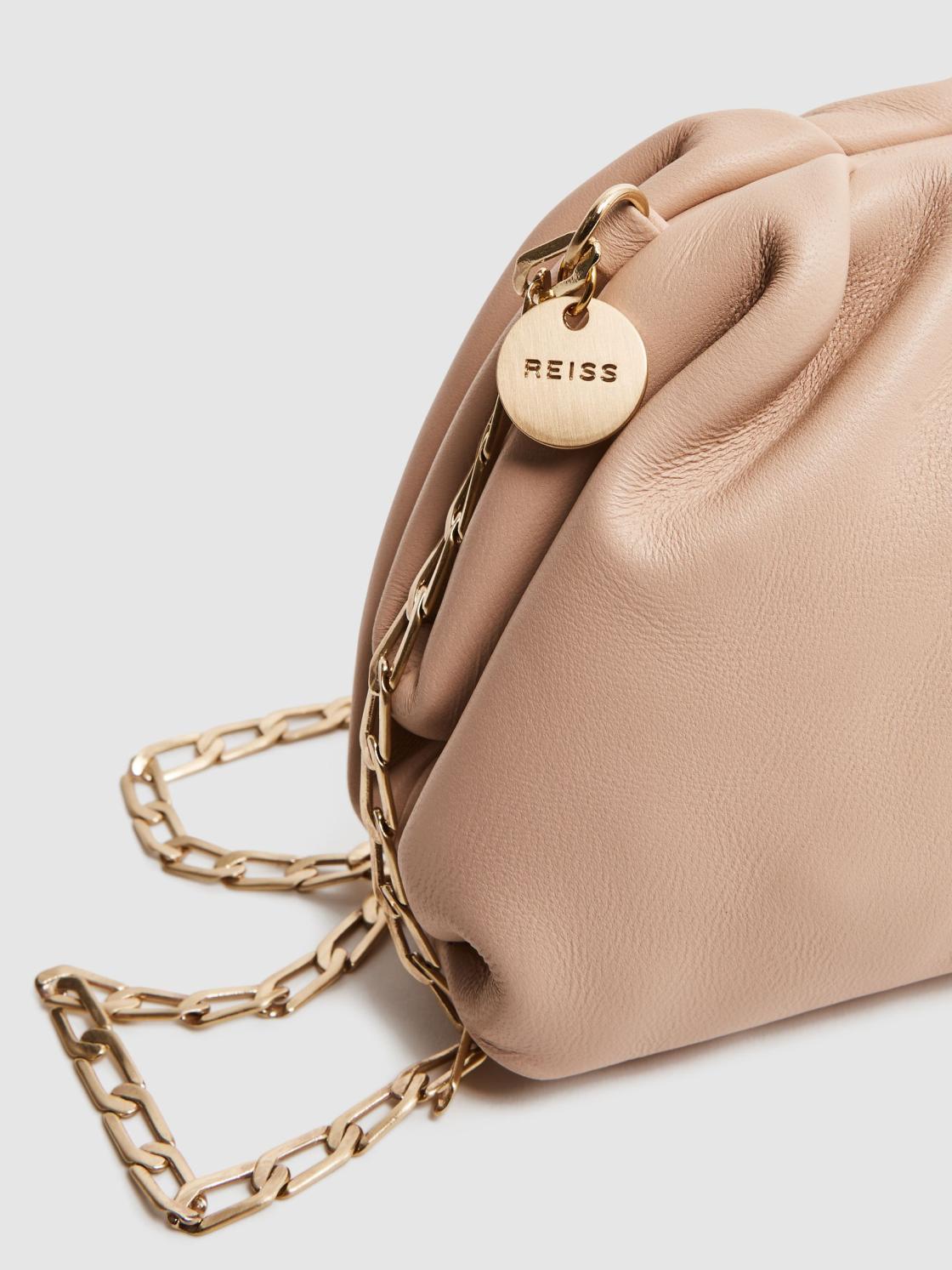 Reiss Bags | Elsa Nappa Leather Clutch Bag Blush - Women