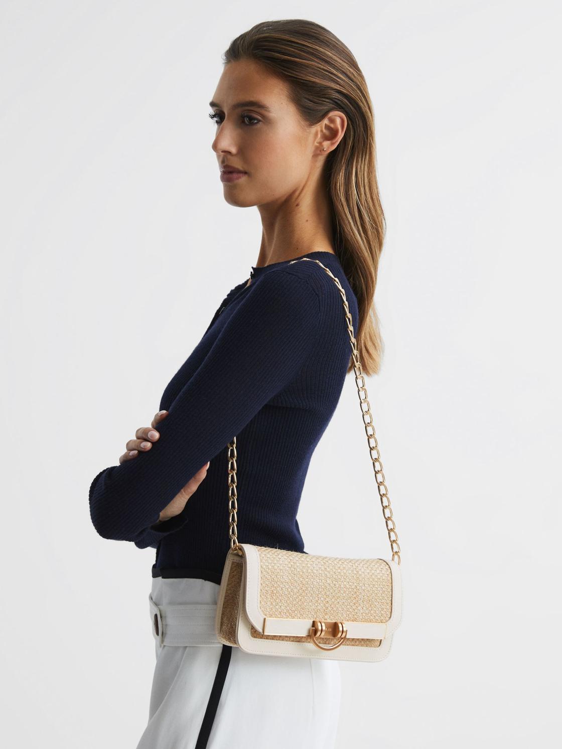 Reiss Bags | Lexi Clutch Small Raffia Clutch Bag Natural/off White - Women