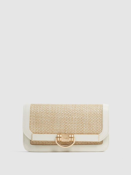 Reiss Bags | Lexi Clutch Small Raffia Clutch Bag Natural/off White - Women