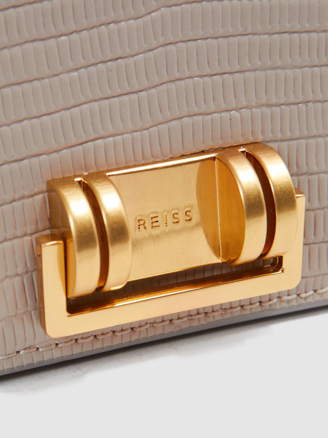 Reiss Bags | Oxford Grained Leather Mini Cross-Body Bag Grey - Women