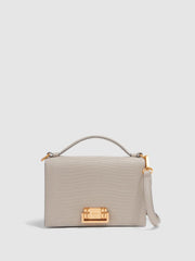 Reiss Bags | Oxford Grained Leather Mini Cross-Body Bag Grey - Women