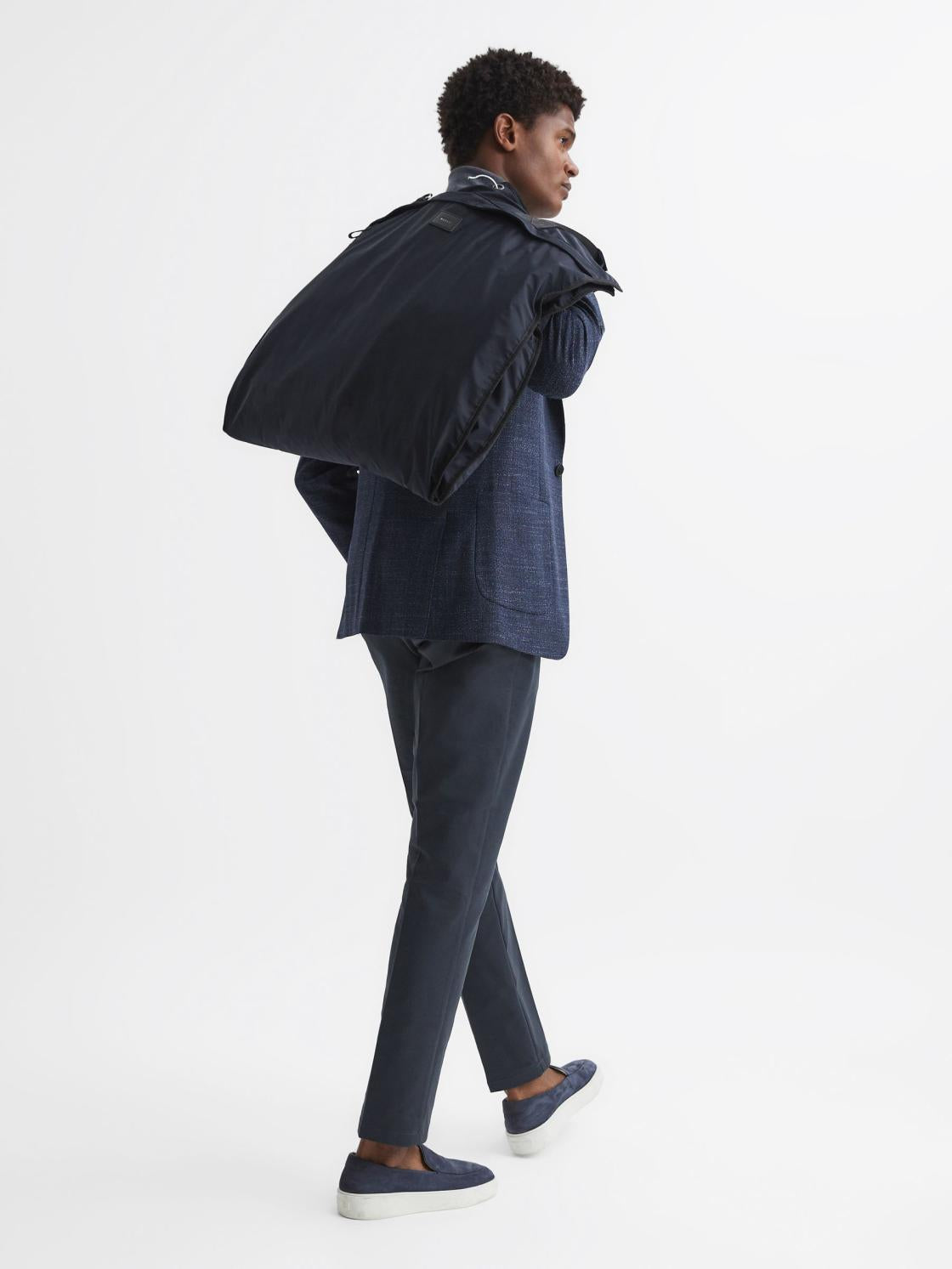 Reiss Bags &amp; Wallets | Callum Nylon Webbing Suit Bag Dark Navy - Men
