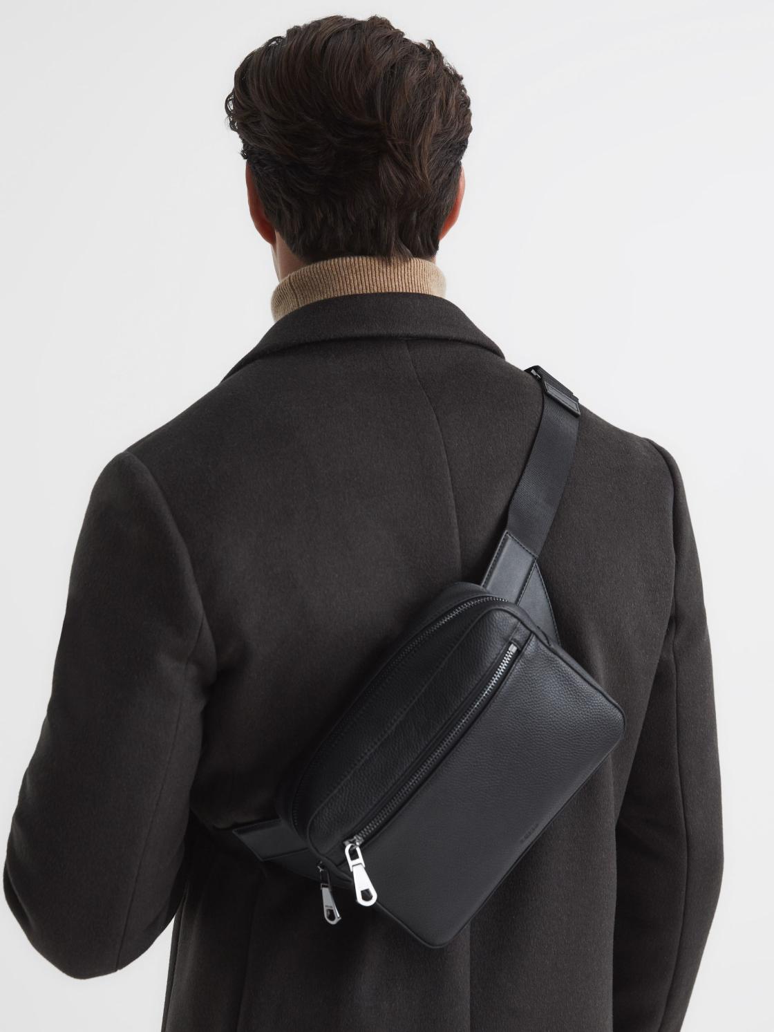 Reiss Bags &amp; Wallets | Carter Leather Cross-Body Bag Black - Men