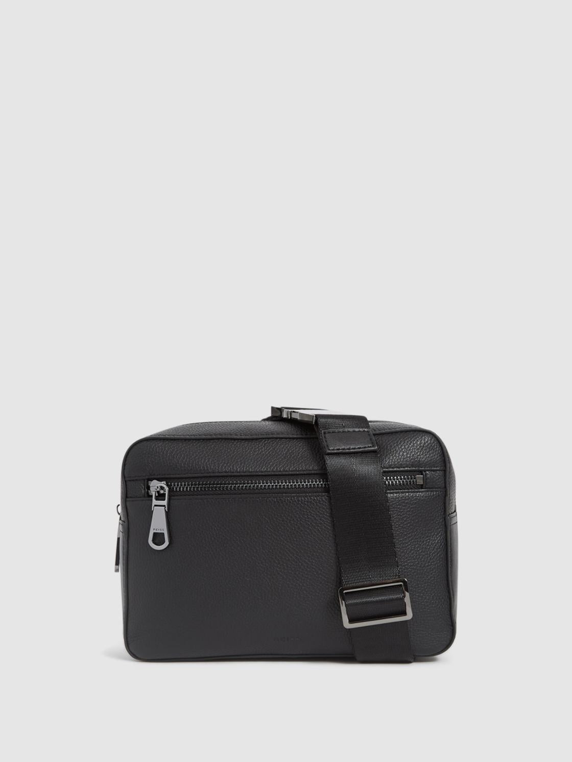 Reiss Bags &amp; Wallets | Carter Leather Cross-Body Bag Black - Men