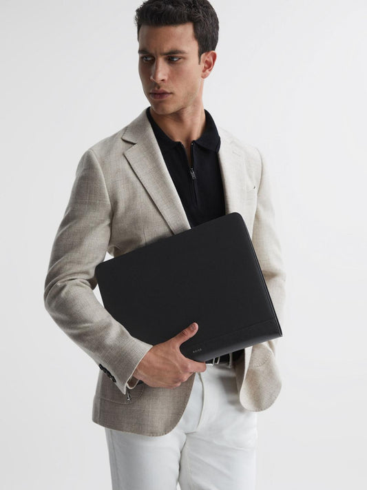 Reiss Bags &amp; Wallets | Declan Saffiano Leather Folio Black - Men