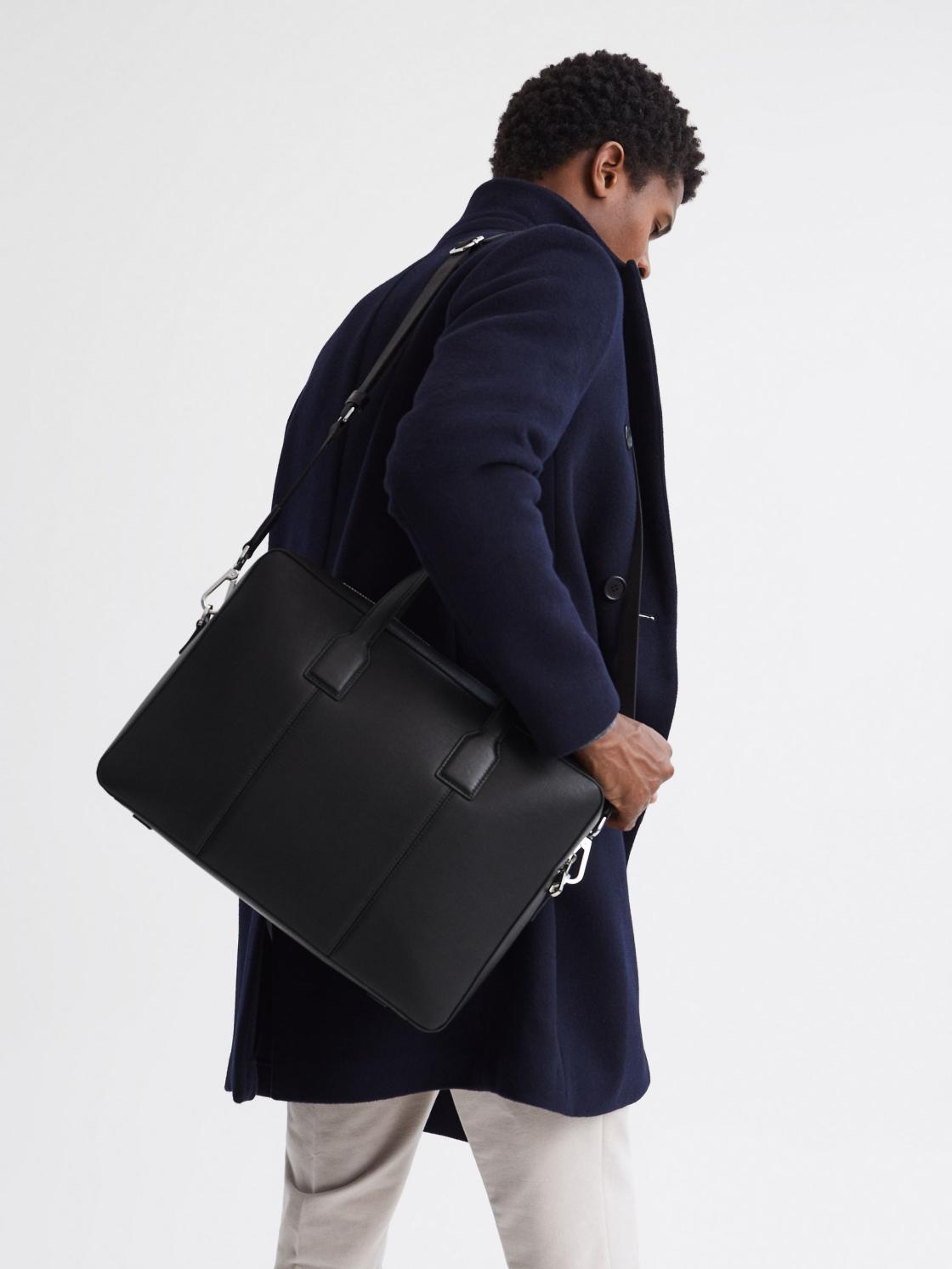 Reiss Bags &amp; Wallets | Dominik Leather Briefcase Black - Men
