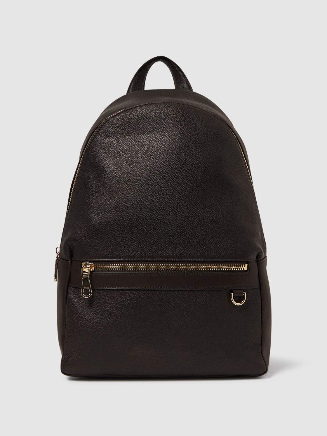 Reiss Bags &amp; Wallets | Drew Leather Zipped Backpack Black - Men