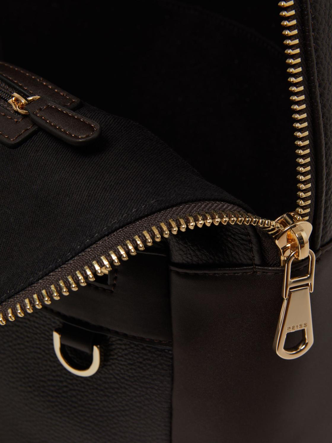 Reiss Bags &amp; Wallets | Drew Leather Zipped Backpack Black - Men