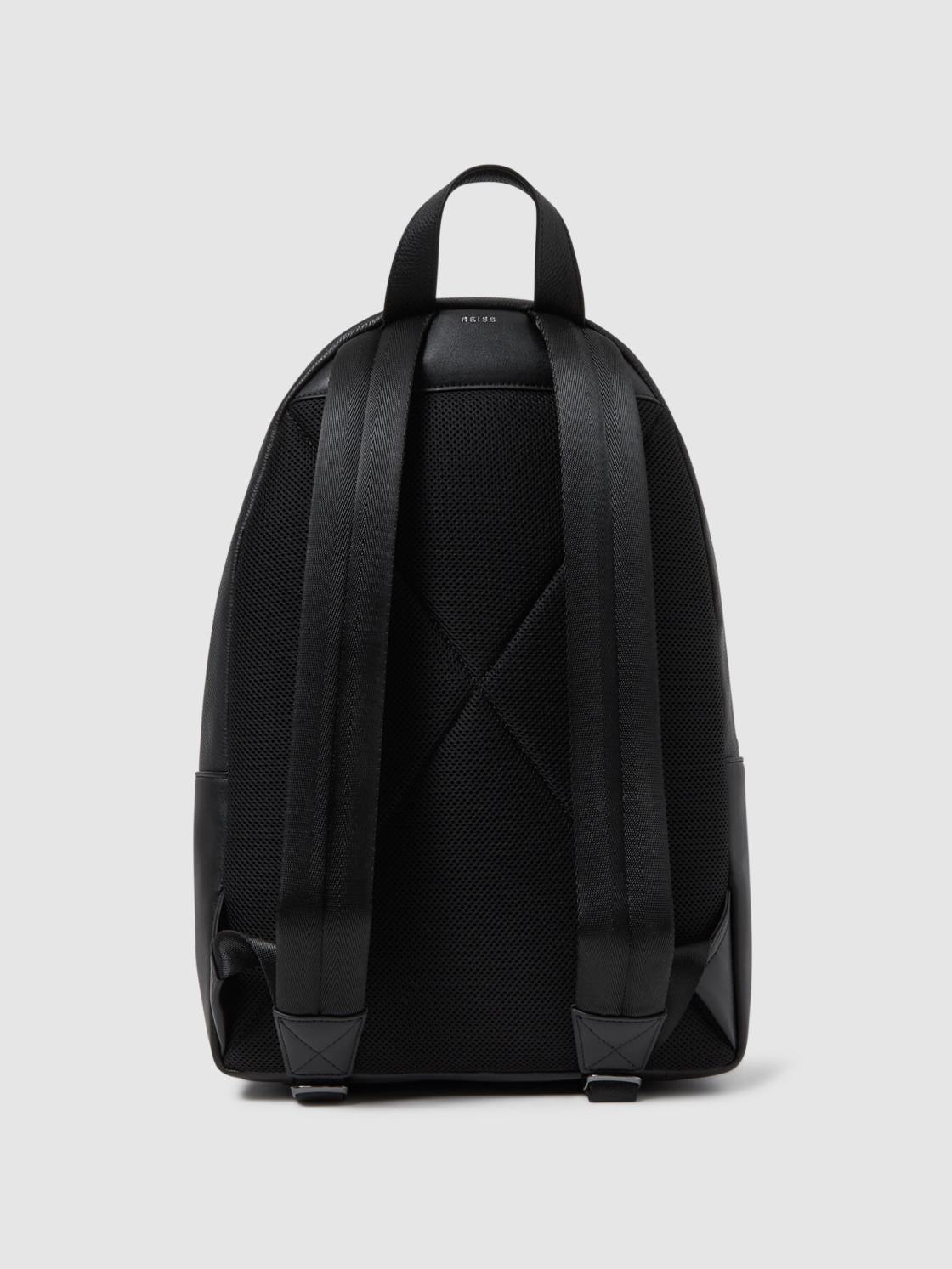 Reiss Bags &amp; Wallets | Drew Leather Zipped Backpack Black - Men