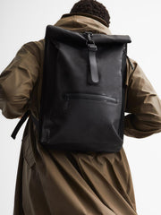 Reiss Bags &amp; Wallets | Rains Rains Roll Top Rucksack Black - Men