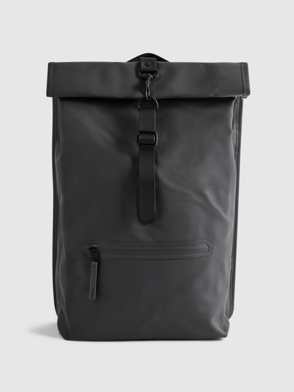 Reiss Bags &amp; Wallets | Rains Rains Roll Top Rucksack Black - Men
