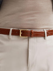 Reiss Belts | Albany Leather Belt Black/gunmetal - Men