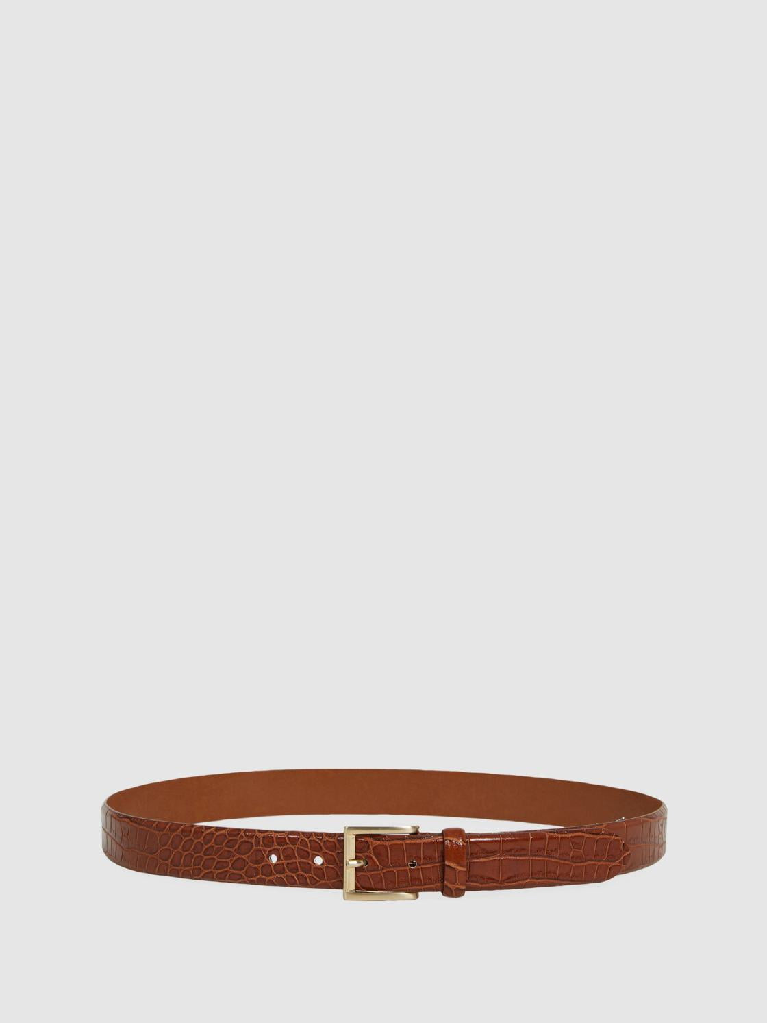 Reiss Belts | Albany Leather Belt Black/gunmetal - Men