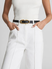 Reiss Belts | Bailey Horseshoe Belt Black - Women