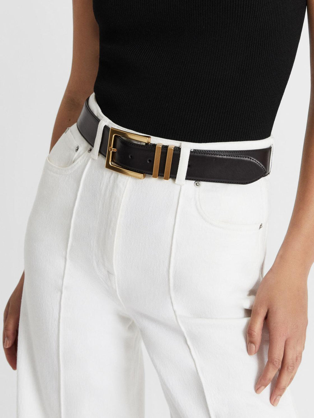Reiss Belts | Brompton Leather Belt Black - Women