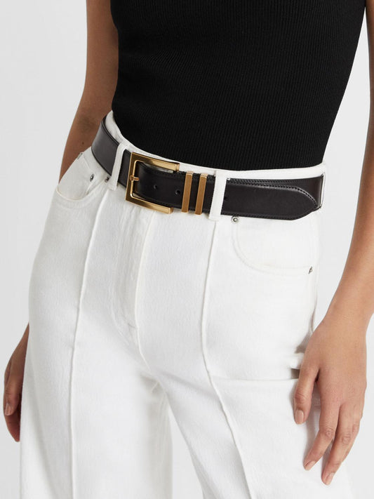 Reiss Belts | Brompton Leather Belt Black - Women