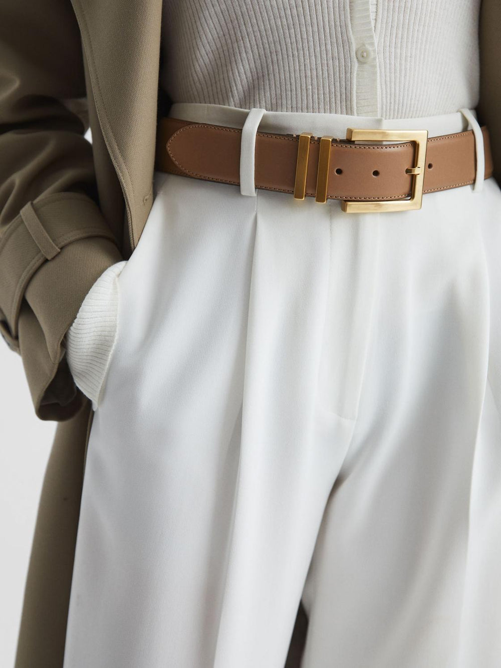 Reiss Belts | Brompton Leather Belt Black - Women