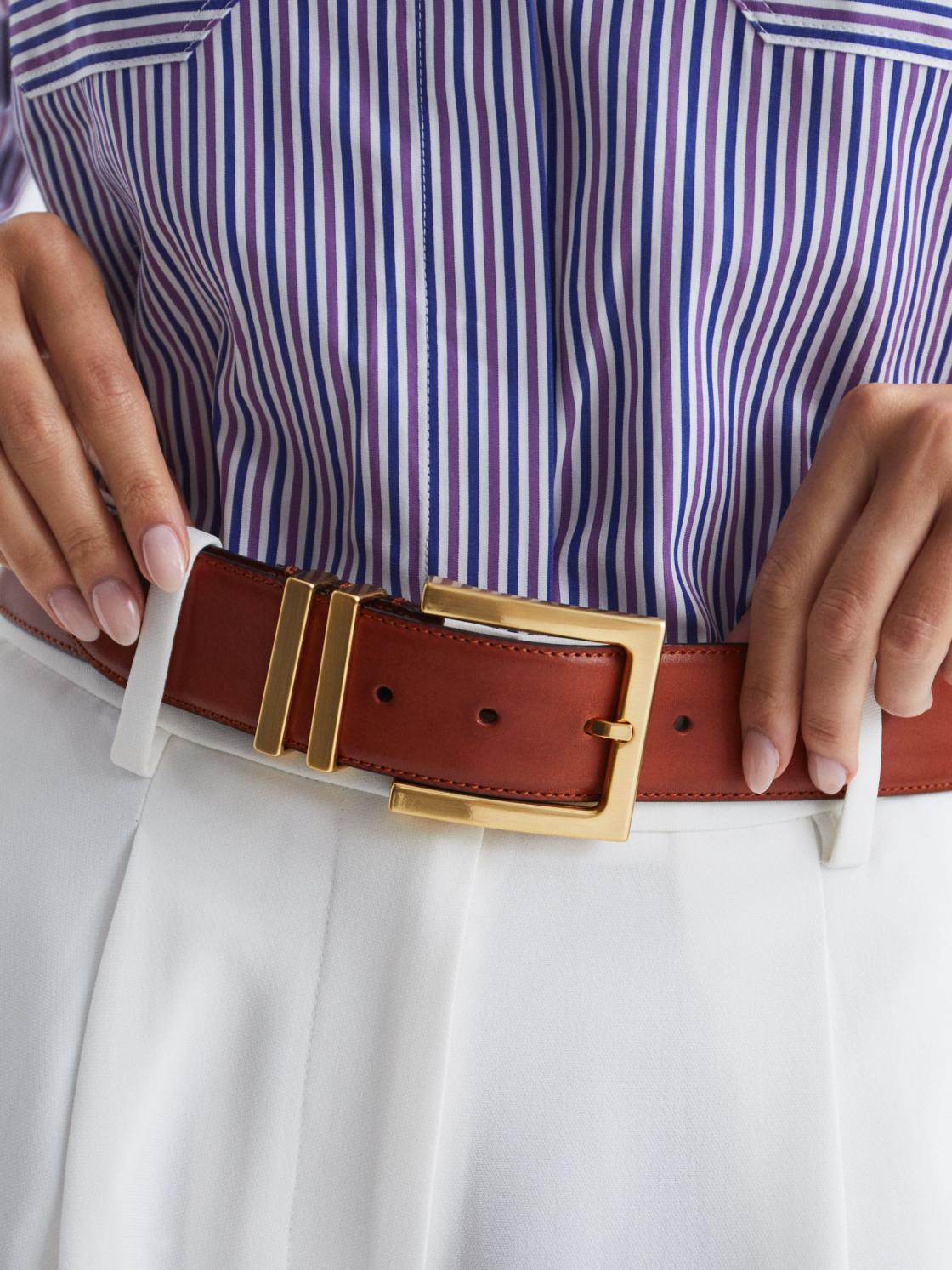 Reiss Belts | Brompton Leather Belt Black - Women