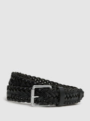 Reiss Belts | Carlton Woven Leather Belt Black - Men